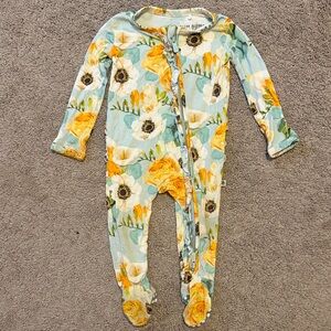 Little Bum Bums Floral Kids One Piece - Blue and Yellow